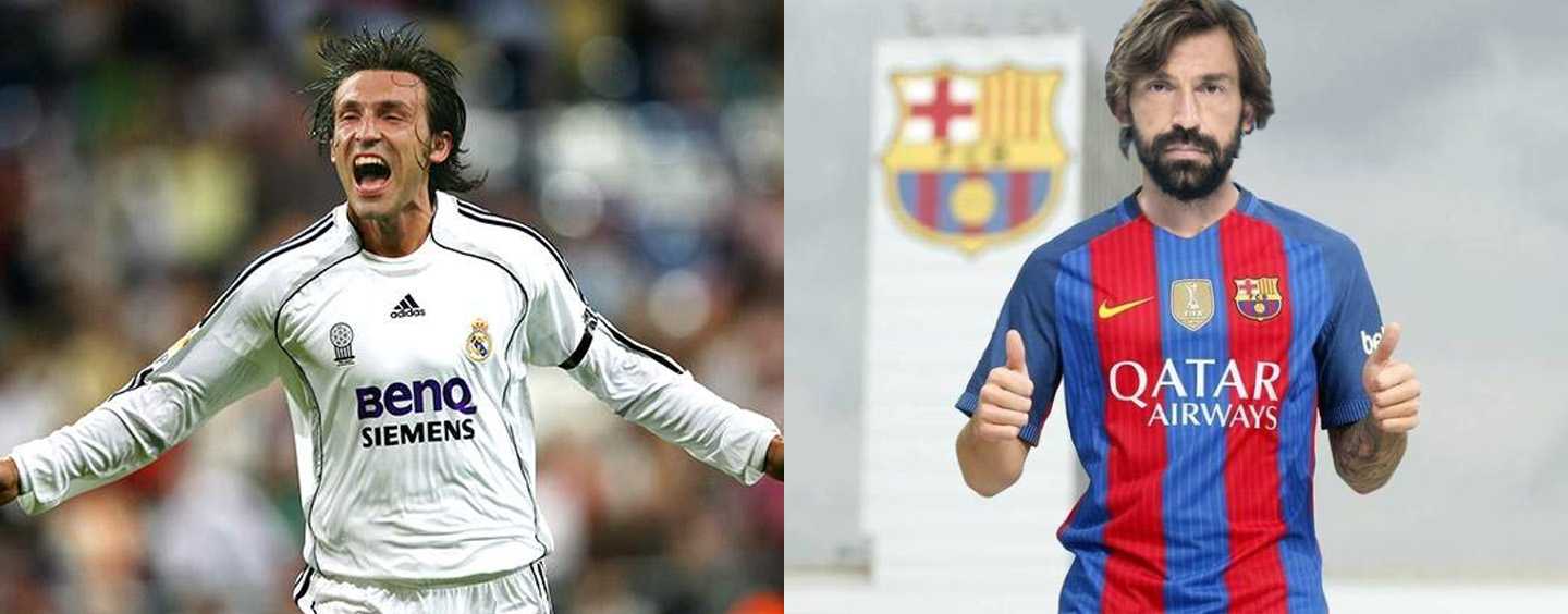 Pirlo no Real Madrid e no Barcelona